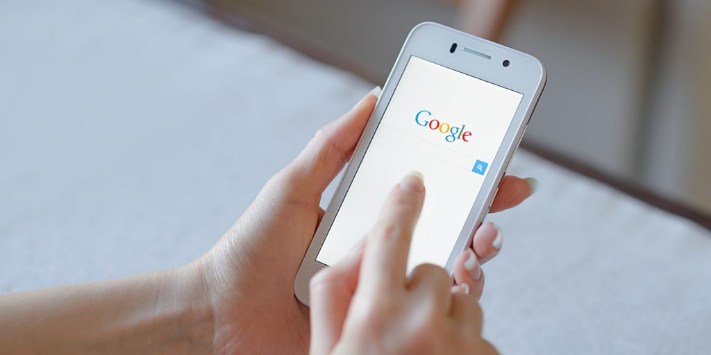 google search on a mobile phone due to google requiring websites to be mobile friendly