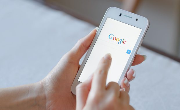 google search on a mobile phone due to google requiring websites to be mobile friendly