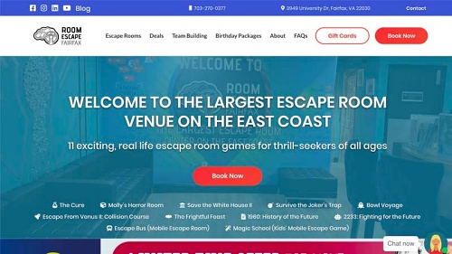 One of our Washington, DC web design clients _ Room Escape DC/Fairfax