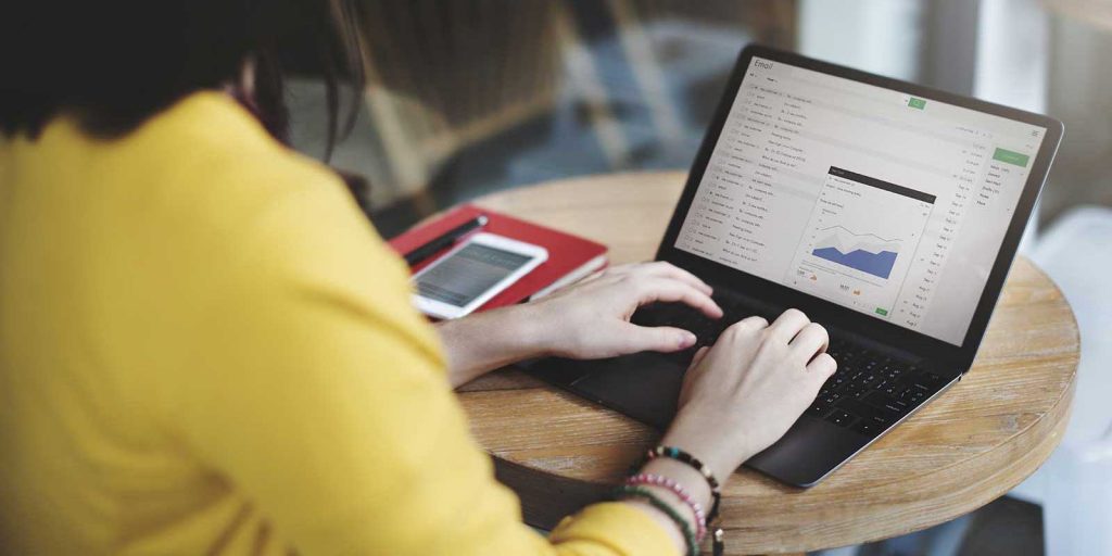 Woman performing effective email marketing