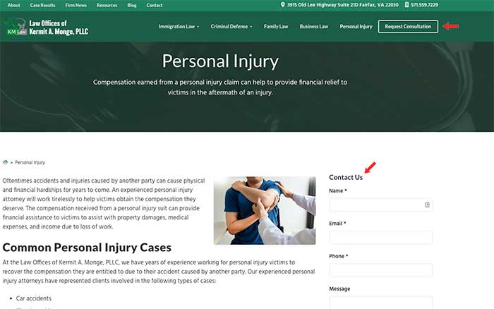 Law firm marketing ideas for personal injury attorneys include ctas