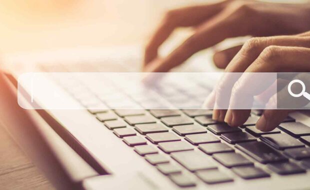 person searching SEO marketing strategies