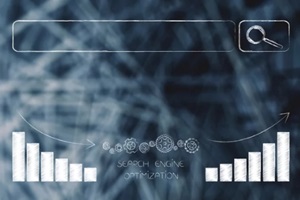 search engine optimization mechanism from negative to positive growth results with search bar above
