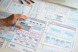 website designer ceative planning application developer development draft sketch drawing template layout prototype framework wireframe design studio