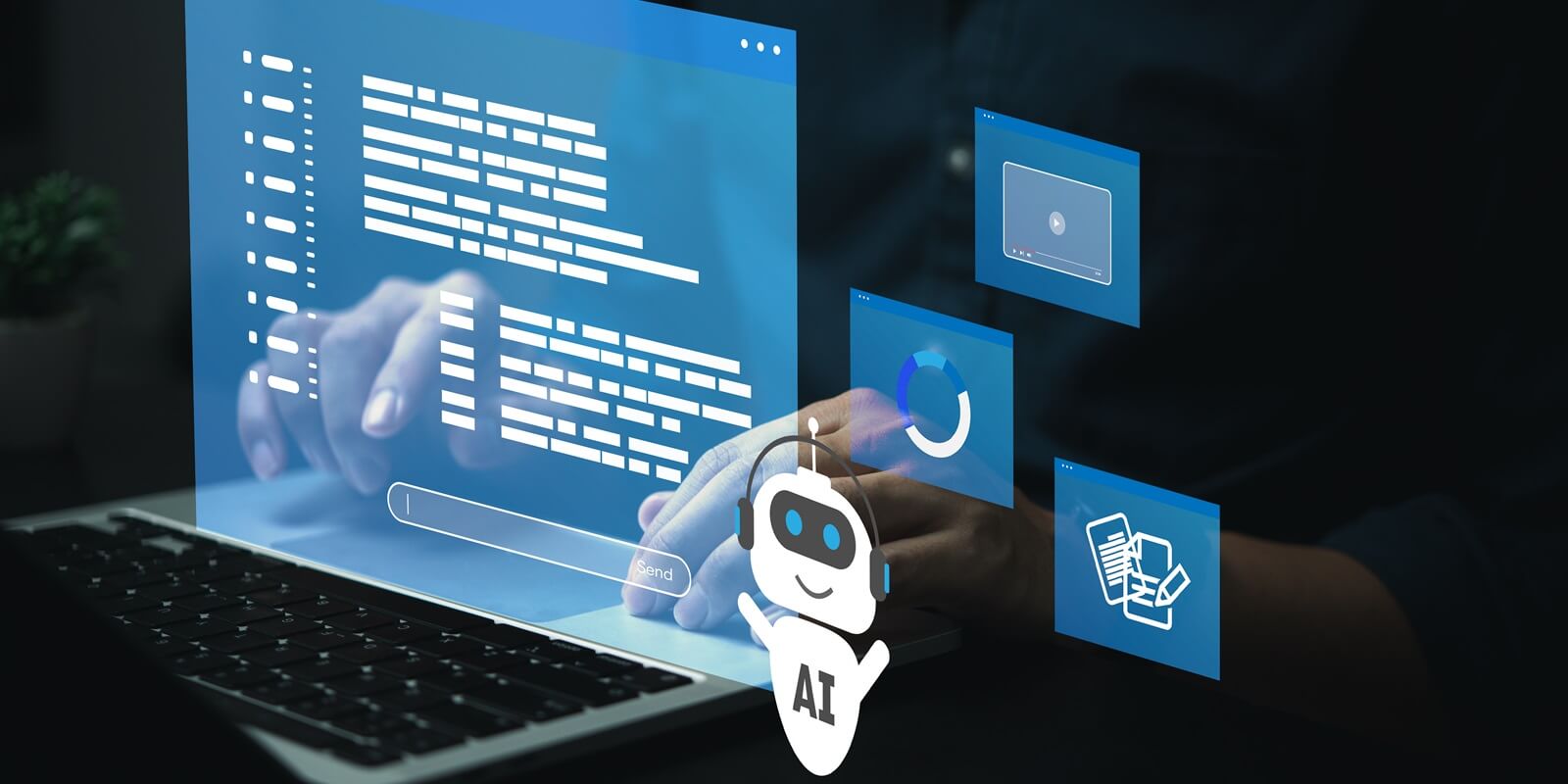 artificial intelligence chat AI robots research for video content write reports and scripts public relations
