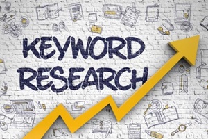 SEO keyword research drawn on white brickwall
