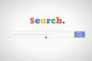 website and search engine with bar on screen for finance seo research