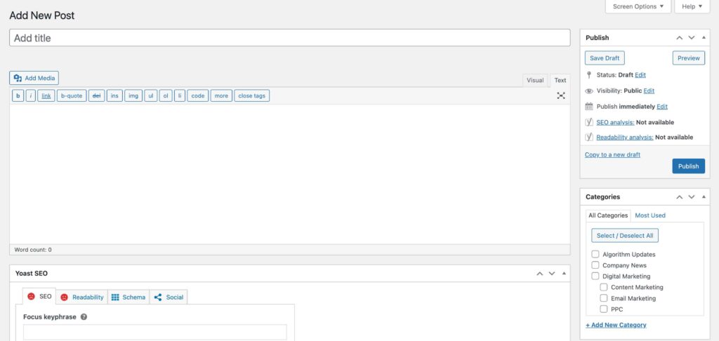 Wordpress WYSIWYG editor