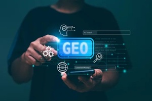 businessman use generative engine optimization on smartphone for view search results from internet network