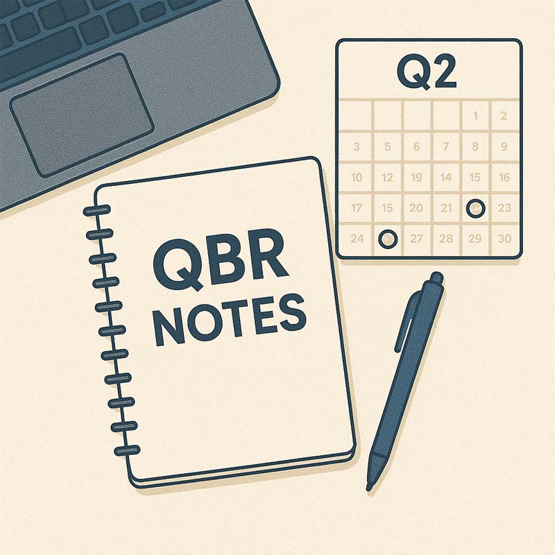 Illustration of a QBR Note pad