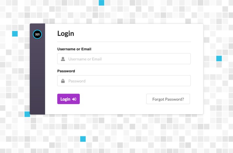 321 Content Portal Login Screen