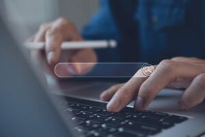 man using search bar