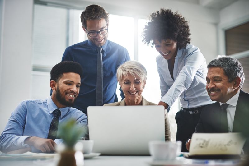 Members Of A Law Firm Checking Out The Results Of Their Legal Marketing Campaign