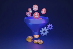 lead generation as online customer marketing tool 3D illustration concept