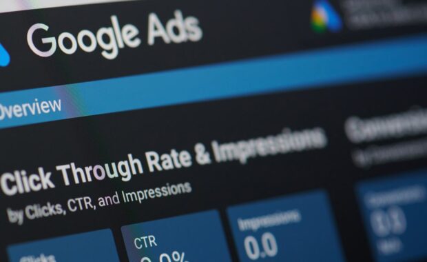 Google Ads Dashboard displayed on a desktop