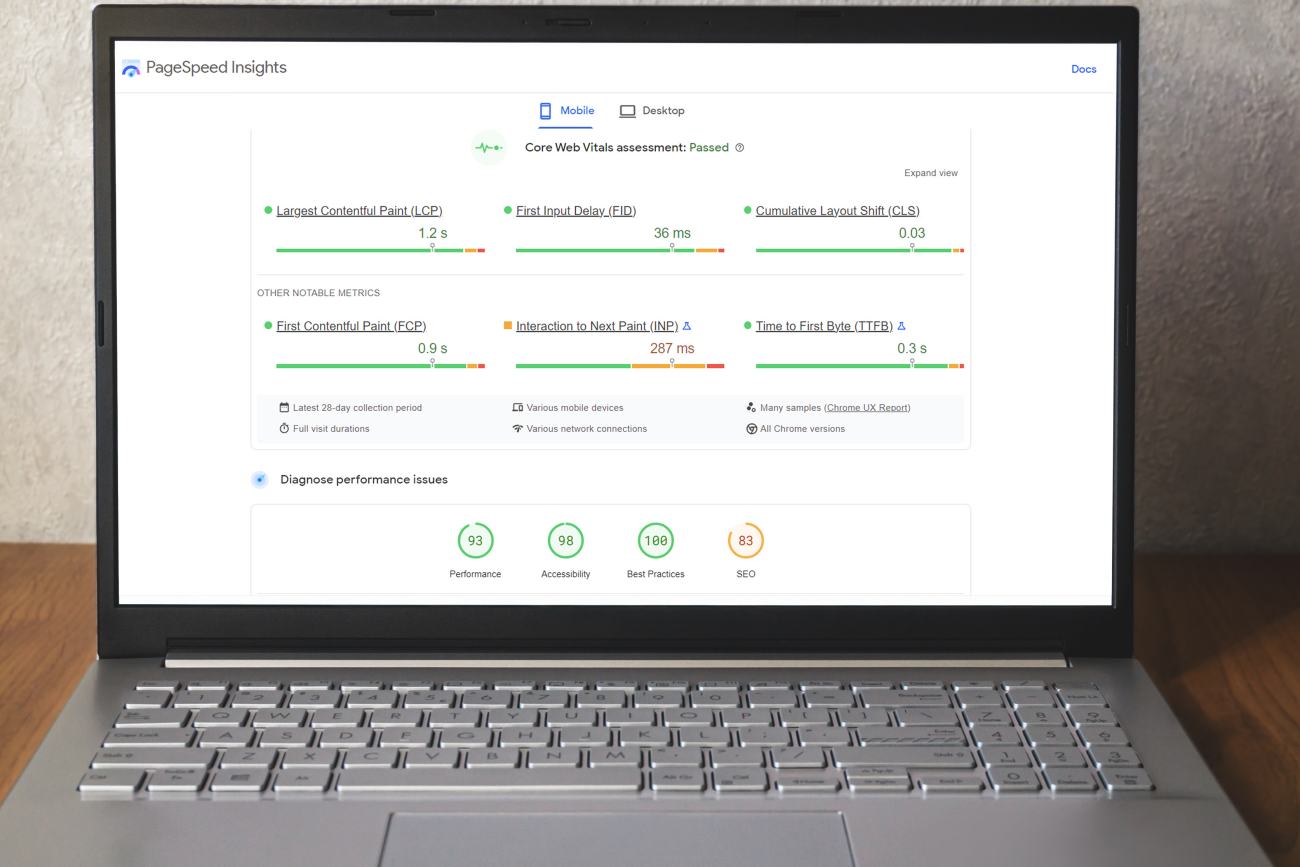 Google Page Speed Insights Dashboard