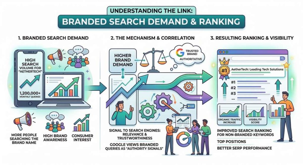 Branded Search Demand and Ranking Correlation