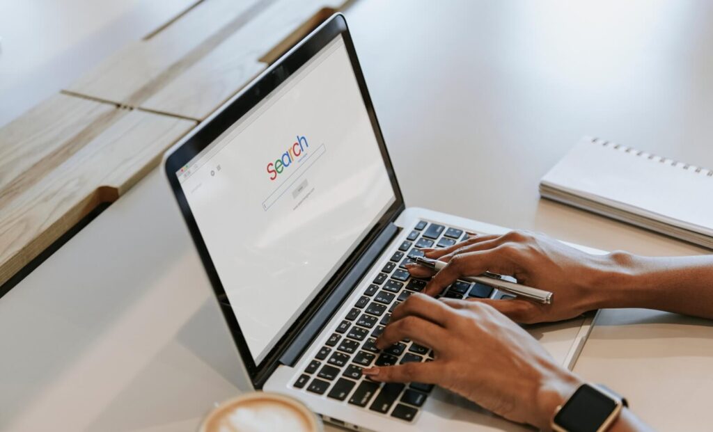 search engine on a computer