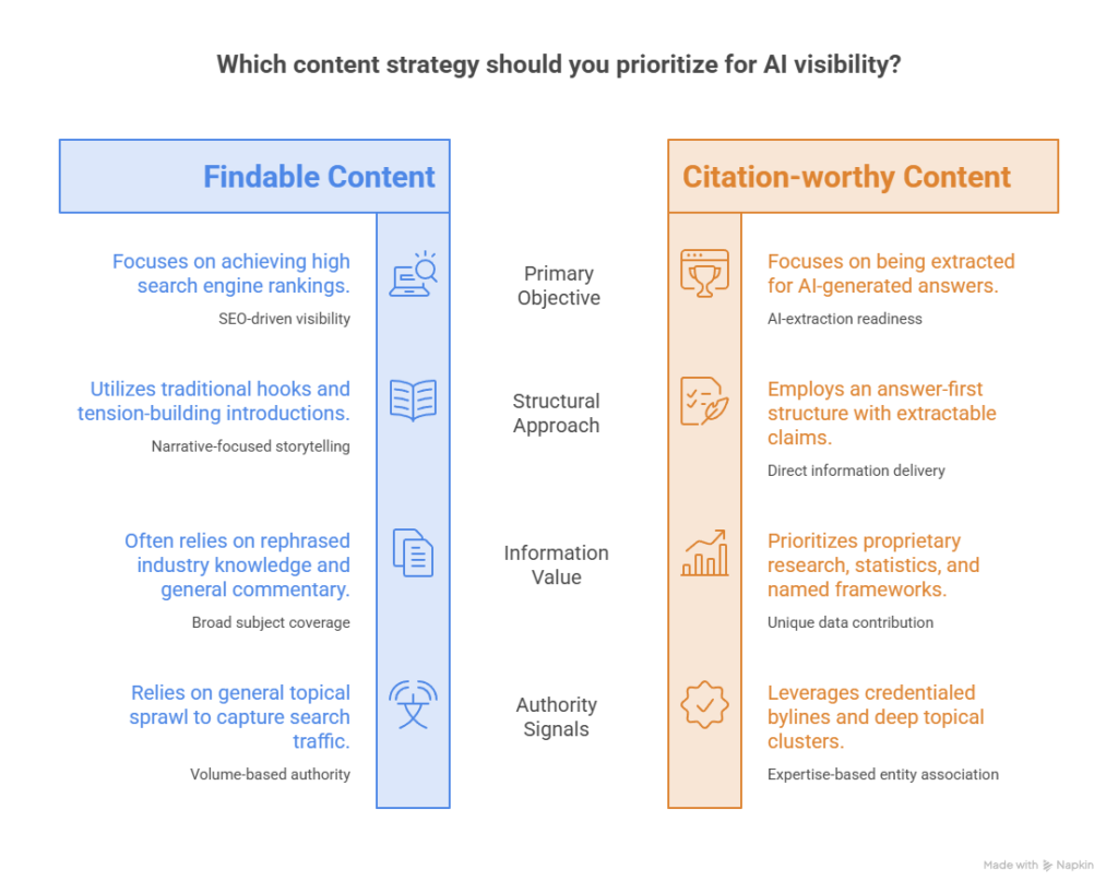 What turns content from findable into citation-worthy